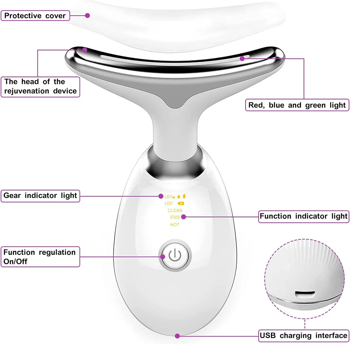 Masajeador Facial LED Rejuvenecedor